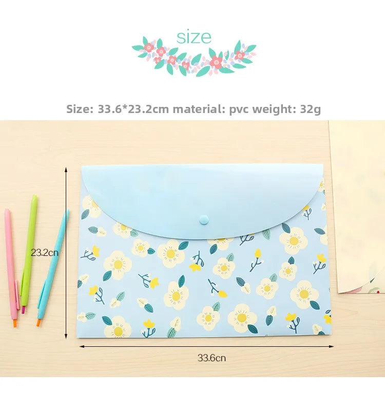 Cartoon File Bag - A4 Waterproof Document Holder With Snap Closure | Cute Portable Organizer - ZOOMNSTORE