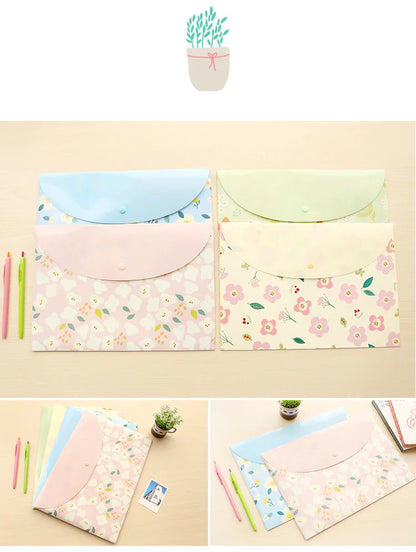 Cartoon File Bag - A4 Waterproof Document Holder With Snap Closure | Cute Portable Organizer - ZOOMNSTORE