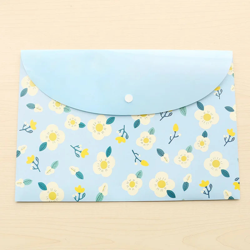 Cartoon File Bag - A4 Waterproof Document Holder With Snap Closure | Cute Portable Organizer - ZOOMNSTORE