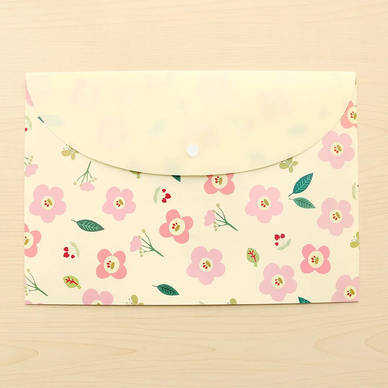 Cartoon File Bag - A4 Waterproof Document Holder With Snap Closure | Cute Portable Organizer - ZOOMNSTORE