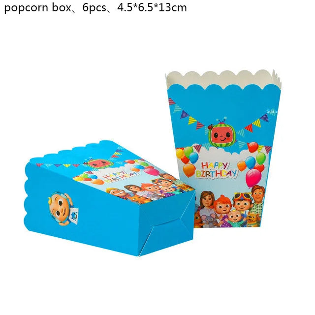 Cartoon JJ Melon Birthday Party Set - Disposable Tableware Decorations Balloons Cake Topper - ZOOMNSTORE