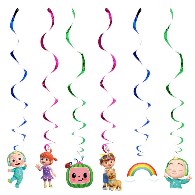 Cartoon JJ Melon Birthday Party Set - Disposable Tableware Decorations Balloons Cake Topper - ZOOMNSTORE