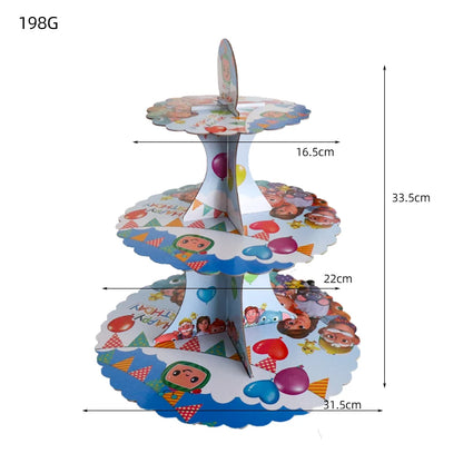 Cartoon JJ Melon Birthday Party Set - Disposable Tableware Decorations Balloons Cake Topper - ZOOMNSTORE