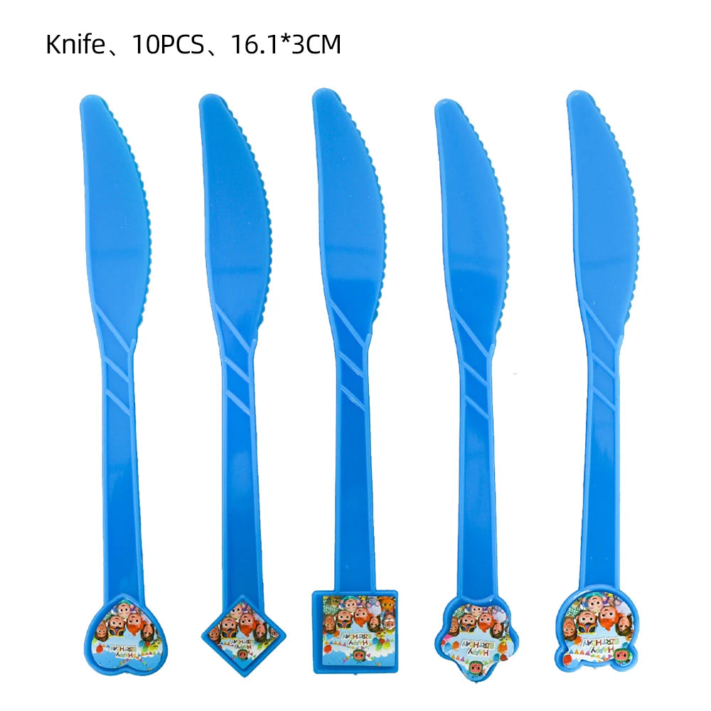 Cartoon JJ Melon Birthday Party Set - Disposable Tableware Decorations Balloons Cake Topper - ZOOMNSTORE