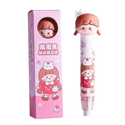 Cartoon-shaped Eraser Pupils Can Press The Pencil Eraser for Children's Crumb-free Girl's Lovely Eraser - ZOOMNSTORE