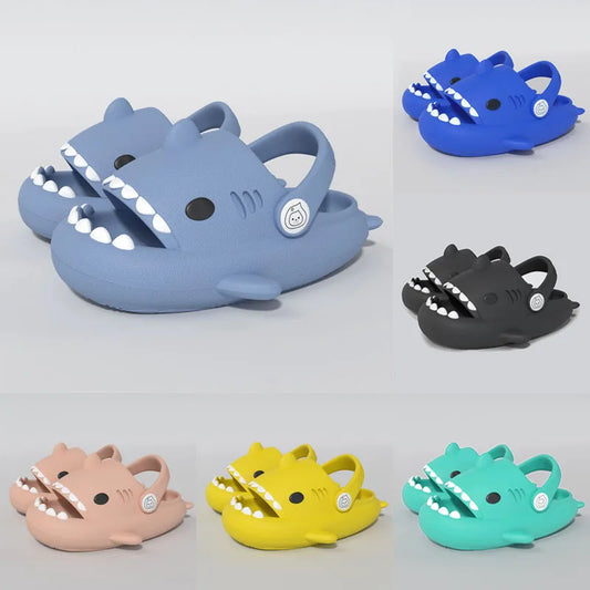 Cartoon Shark Sandals - Boys Girls Summer Non-slip Soft Sole Shoes - ZOOMNSTORE