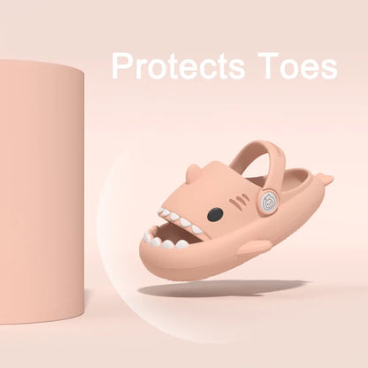 Cartoon Shark Sandals - Boys Girls Summer Non-slip Soft Sole Shoes - ZOOMNSTORE