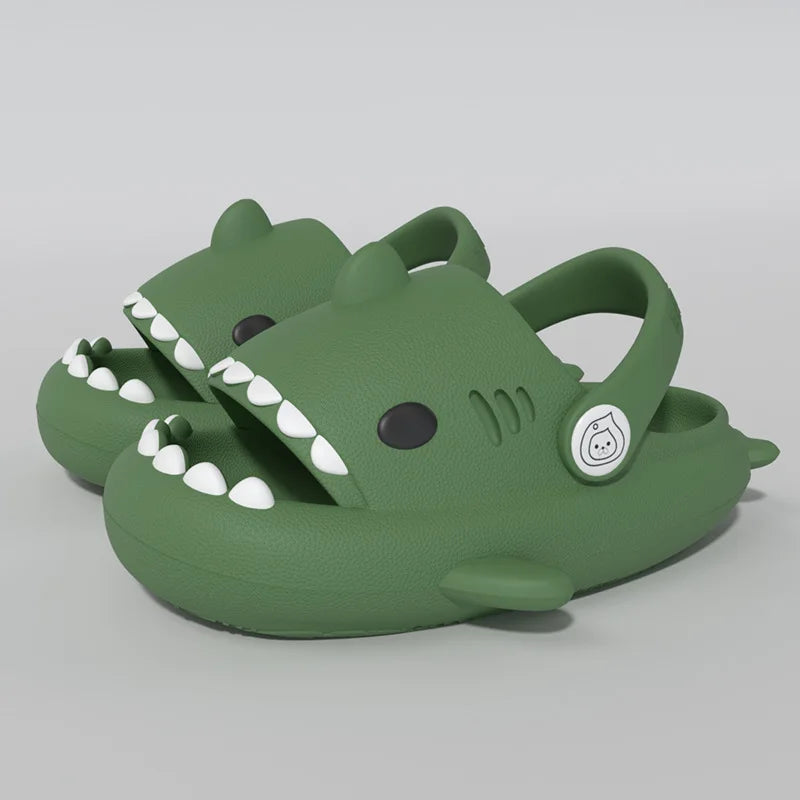 Cartoon Shark Sandals - Boys Girls Summer Non-slip Soft Sole Shoes - ZOOMNSTORE