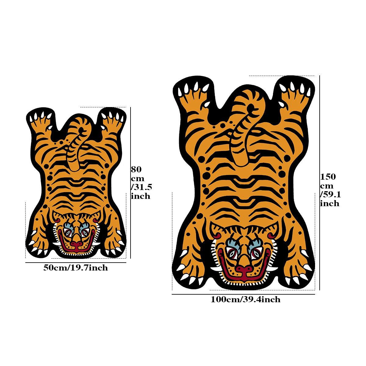 Cartoon Tiger Rug - Non Slip Floor Mat for Children's Bedroom & Living Room - ZOOMNSTORE