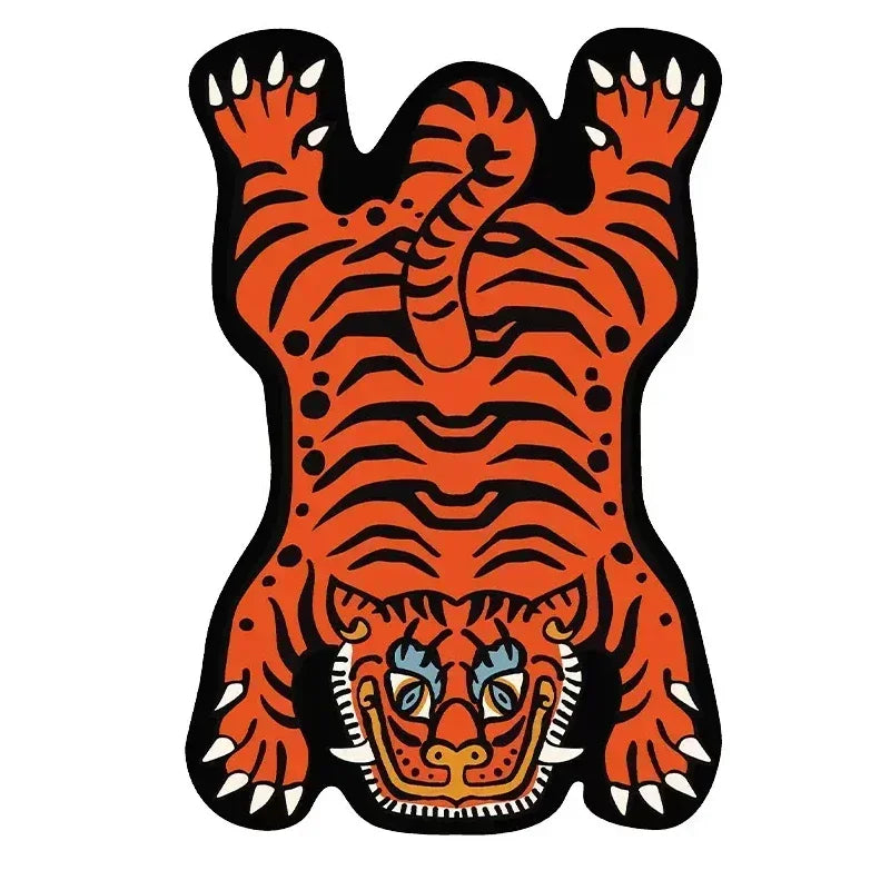 Cartoon Tiger Rug - Non Slip Floor Mat for Children's Bedroom & Living Room - ZOOMNSTORE