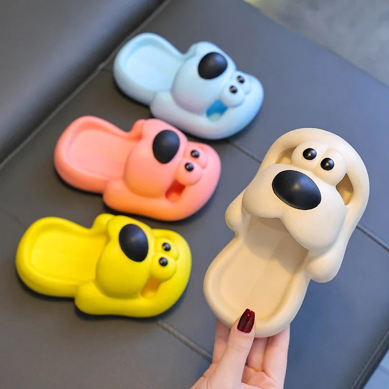 Cartoon puppy Children's Slippers Baby Indoor Flip-Flops Boys and Girls Cute Bathroom Non-slip Sense of Cloud Sandals - ZOOMNSTORE