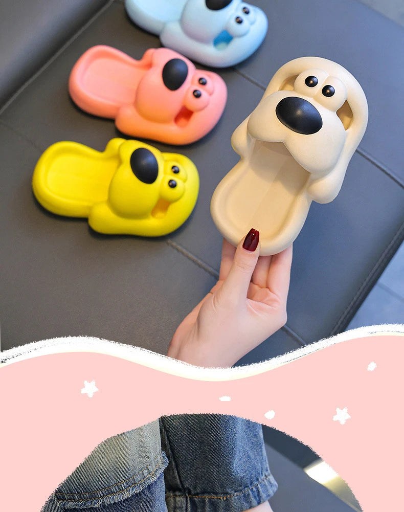 Cartoon puppy Children's Slippers Baby Indoor Flip-Flops Boys and Girls Cute Bathroom Non-slip Sense of Cloud Sandals - ZOOMNSTORE