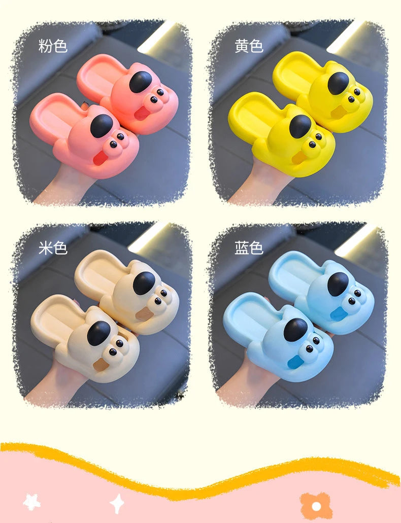 Cartoon puppy Children's Slippers Baby Indoor Flip-Flops Boys and Girls Cute Bathroom Non-slip Sense of Cloud Sandals - ZOOMNSTORE