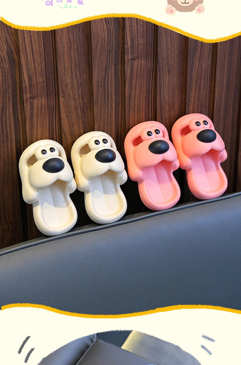 Cartoon puppy Children's Slippers Baby Indoor Flip-Flops Boys and Girls Cute Bathroom Non-slip Sense of Cloud Sandals - ZOOMNSTORE