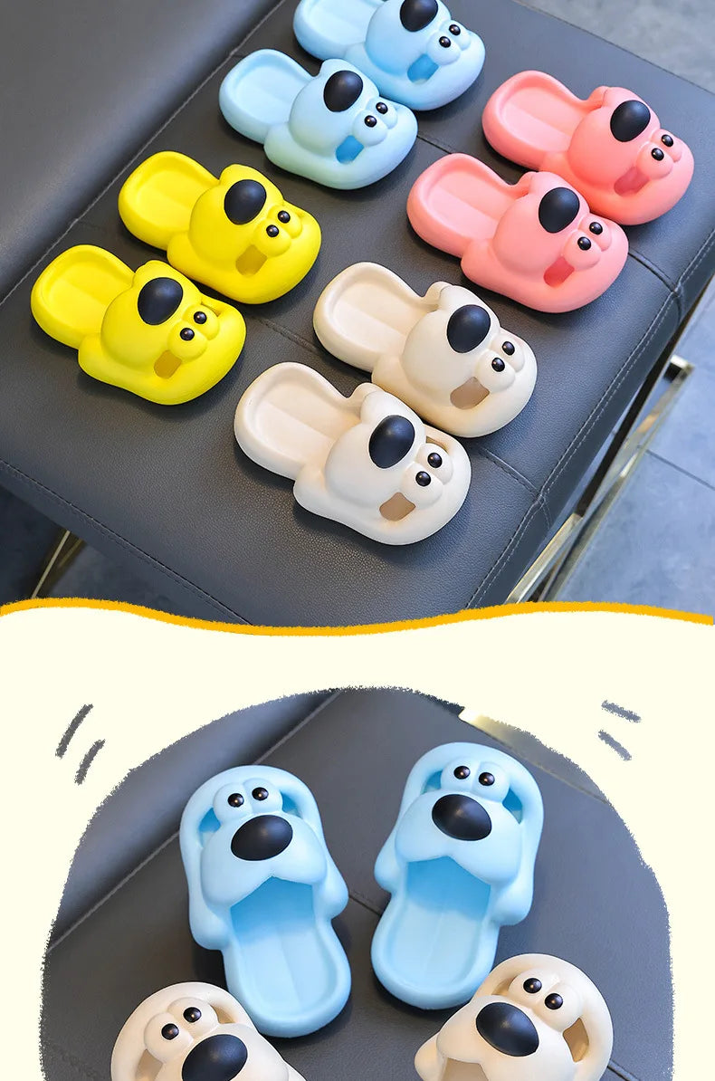 Cartoon puppy Children's Slippers Baby Indoor Flip-Flops Boys and Girls Cute Bathroom Non-slip Sense of Cloud Sandals - ZOOMNSTORE