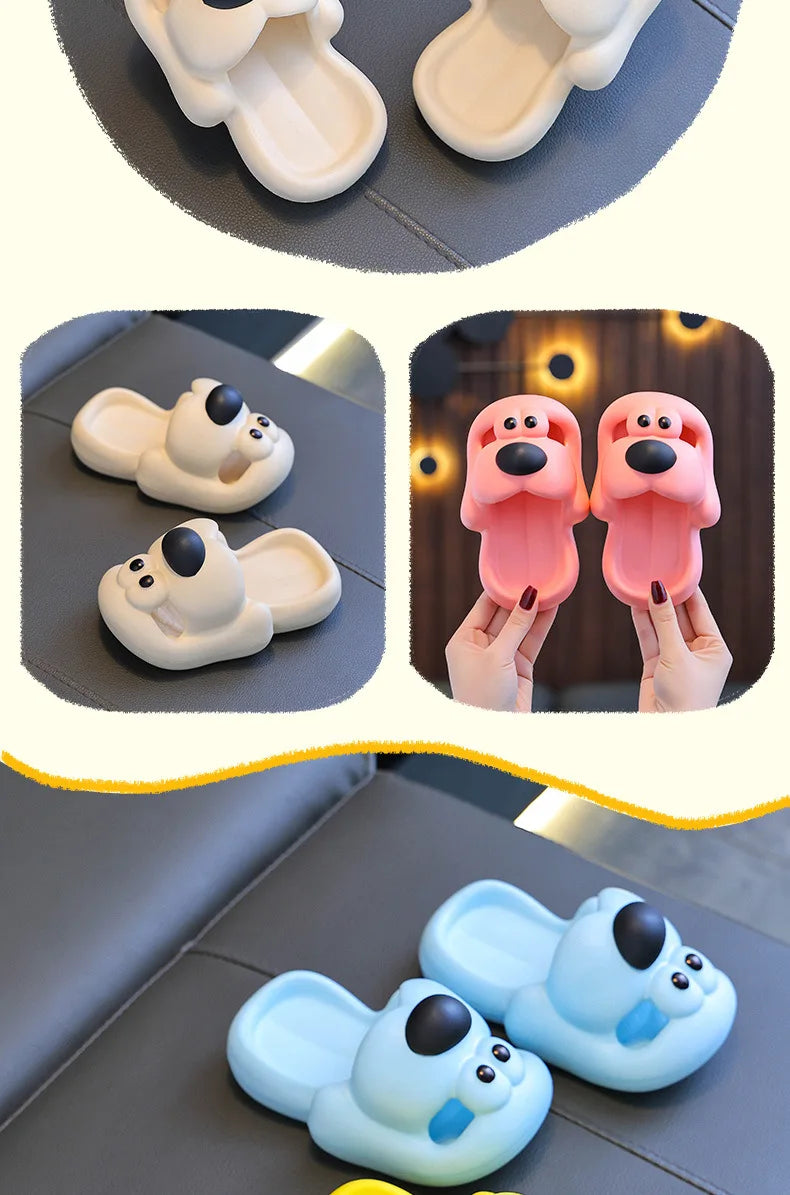 Cartoon puppy Children's Slippers Baby Indoor Flip-Flops Boys and Girls Cute Bathroom Non-slip Sense of Cloud Sandals - ZOOMNSTORE