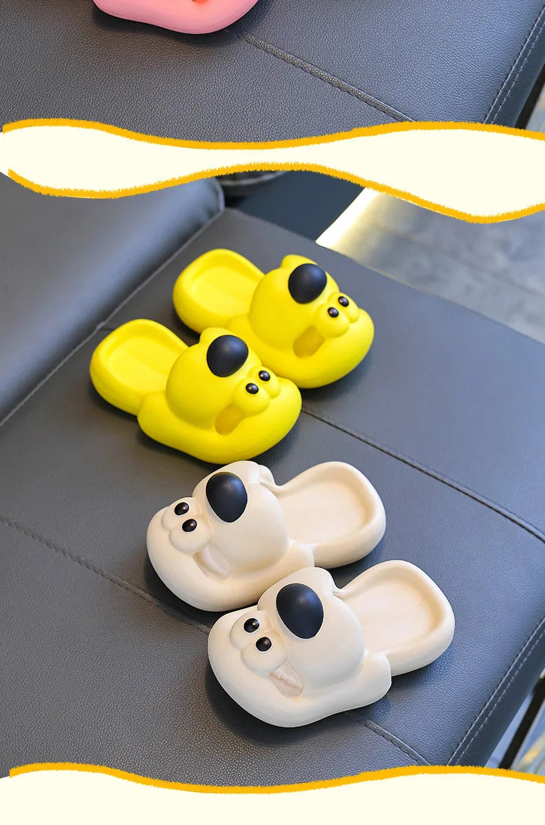 Cartoon puppy Children's Slippers Baby Indoor Flip-Flops Boys and Girls Cute Bathroom Non-slip Sense of Cloud Sandals - ZOOMNSTORE
