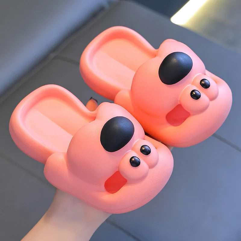 Cartoon puppy Children's Slippers Baby Indoor Flip-Flops Boys and Girls Cute Bathroom Non-slip Sense of Cloud Sandals - ZOOMNSTORE