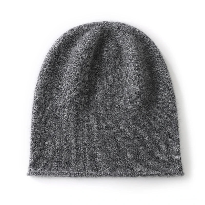 Cashmere Beanie Hat - 100% Soft Knit Winter Hat For Men & Women, Solid Color - ZOOMNSTORE
