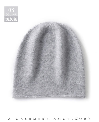 Cashmere Beanie Hat - 100% Soft Knit Winter Hat For Men & Women, Solid Color - ZOOMNSTORE