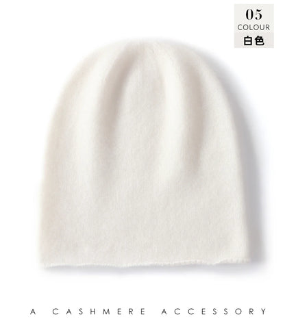 Cashmere Beanie Hat - 100% Soft Knit Winter Hat For Men & Women, Solid Color - ZOOMNSTORE