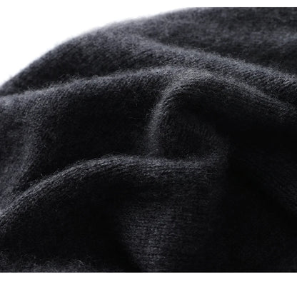 Cashmere Beanie Hat - 100% Soft Knit Winter Hat For Men & Women, Solid Color - ZOOMNSTORE