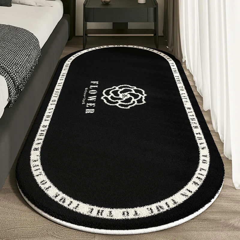 Cashmere Imitation Oval Rug - Non-Slip Dirt Resistant Carpet for Living Room and Study - ZOOMNSTORE