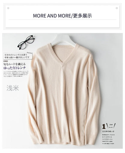 Classic Pullover V-Neck Sweater Men 2024 Autumn Winter Cashmere Cotton Blend Warm Jumper Clothes Pull Homme Man Hombres Sweater - ZOOMNSTORE