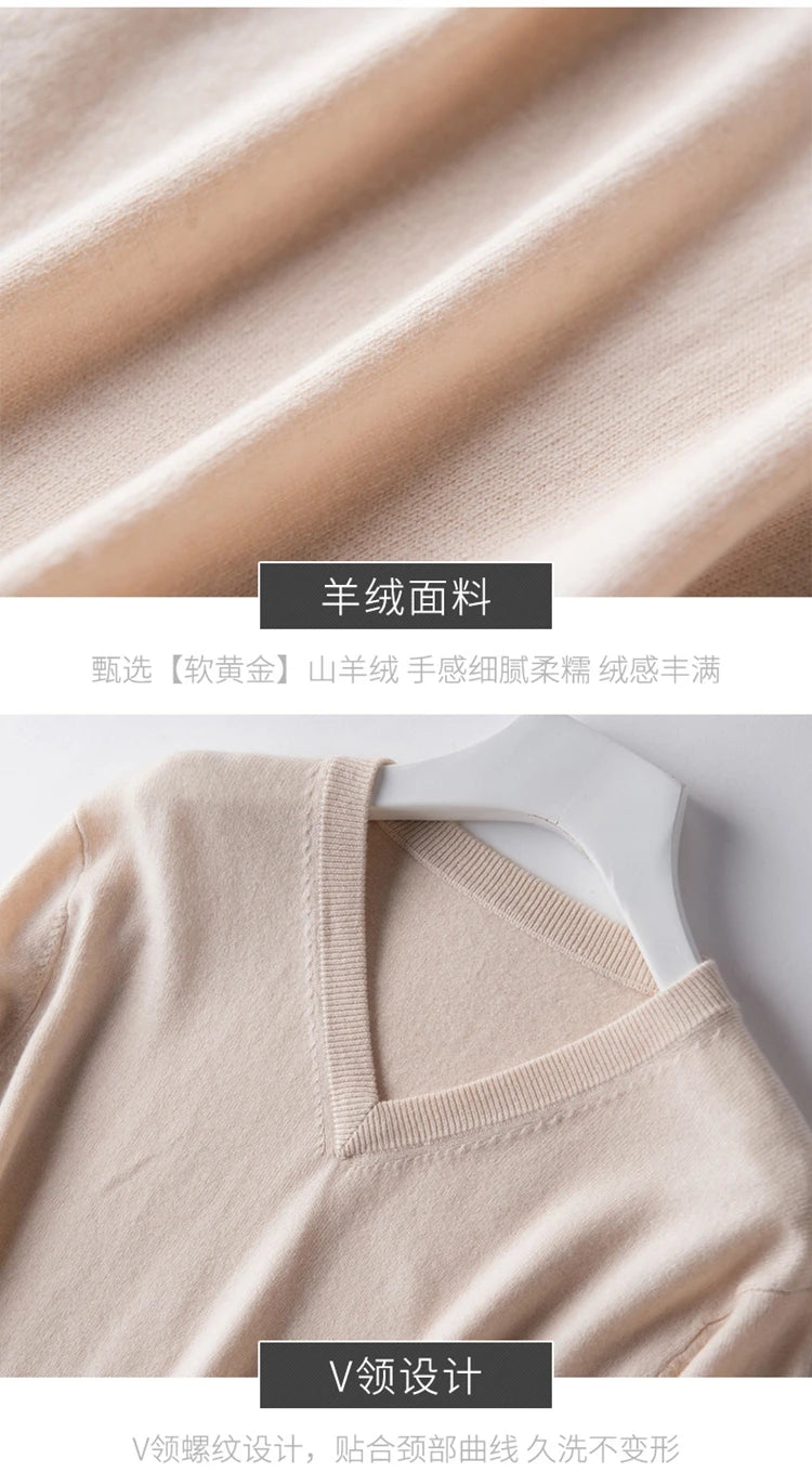 Classic Pullover V-Neck Sweater Men 2024 Autumn Winter Cashmere Cotton Blend Warm Jumper Clothes Pull Homme Man Hombres Sweater - ZOOMNSTORE