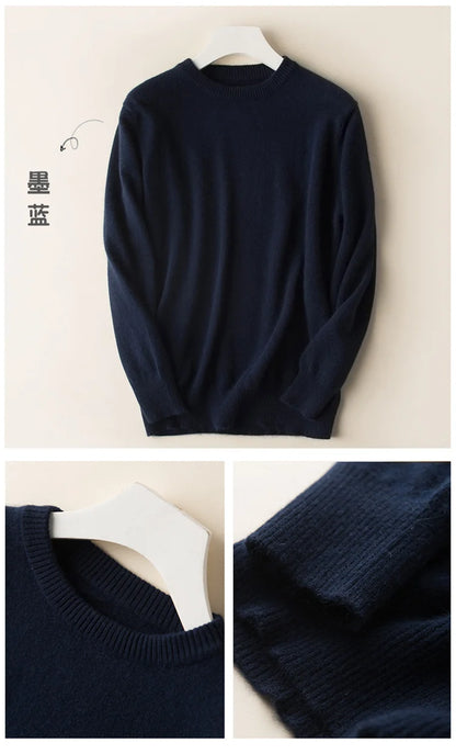 Classic Pullover V-Neck Sweater Men 2024 Autumn Winter Cashmere Cotton Blend Warm Jumper Clothes Pull Homme Man Hombres Sweater - ZOOMNSTORE