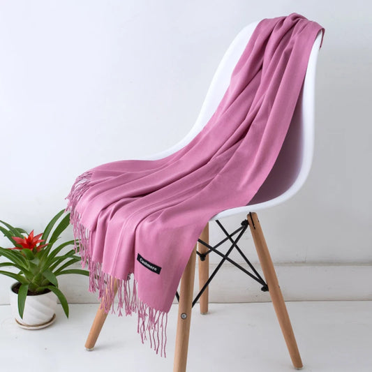 Cashmere Scarf for Women - Warm Autumn Winter Shawl with Tassels - ZOOMNSTORE