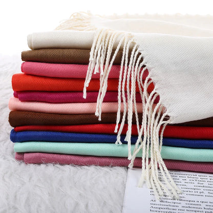 Cashmere Scarf for Women - Warm Autumn Winter Shawl with Tassels - ZOOMNSTORE