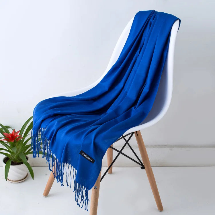 Cashmere Scarf for Women - Warm Autumn Winter Shawl with Tassels - ZOOMNSTORE