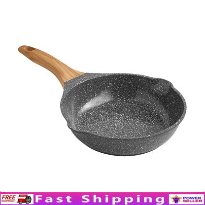 Cast Aluminum Fry Pan 8 Inch - Nonstick Durable Skillet With Charcoal Speckle Finish - ZOOMNSTORE