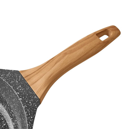 Cast Aluminum Fry Pan 8 Inch - Nonstick Durable Skillet With Charcoal Speckle Finish - ZOOMNSTORE