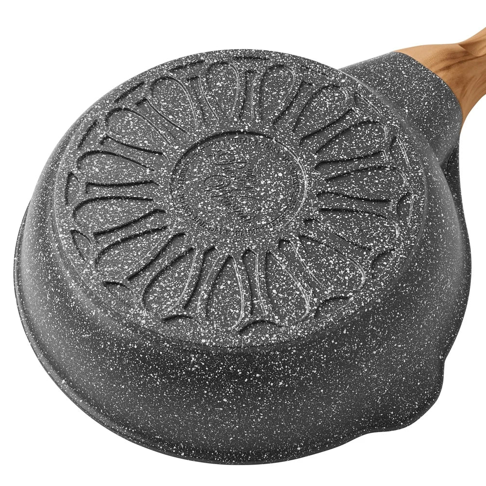 Cast Aluminum Fry Pan 8 Inch - Nonstick Durable Skillet With Charcoal Speckle Finish - ZOOMNSTORE