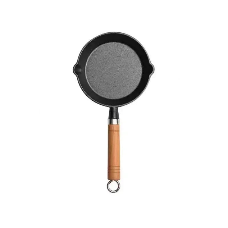 26cm Cast Iron Frying Pan - Non-Stick Egg and Pancake Maker for Gas and Induction Cookers - ZOOMNSTORE