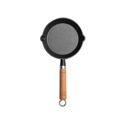 26cm Cast Iron Frying Pan - Non-Stick Egg and Pancake Maker for Gas and Induction Cookers - ZOOMNSTORE