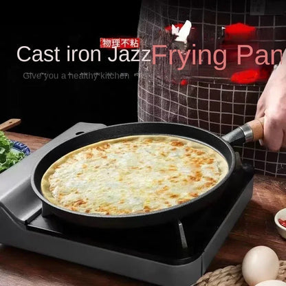 26cm Cast Iron Frying Pan - Non-Stick Egg and Pancake Maker for Gas and Induction Cookers - ZOOMNSTORE