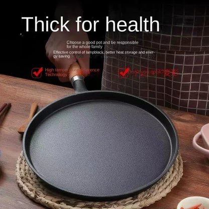 26cm Cast Iron Frying Pan - Non-Stick Egg and Pancake Maker for Gas and Induction Cookers - ZOOMNSTORE
