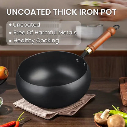 Cast Iron Skillet  Pot - Easy Cook Keep Warm Stir Fry Boil Simmer - ZOOMNSTORE