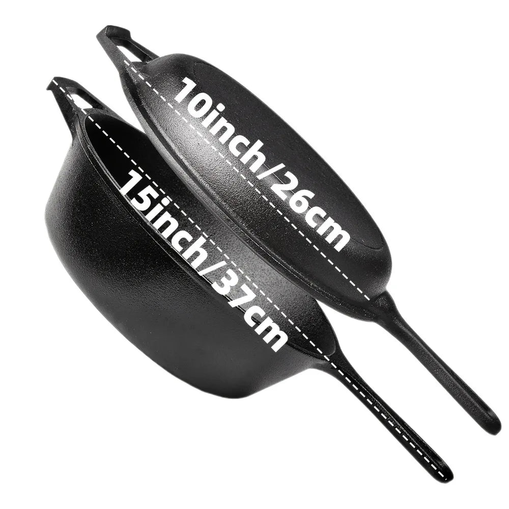 Cast Iron Skillet Set – 3PCS Heavy Duty Pans, Pre-Seasoned Non-Stick Surface - ZOOMNSTORE