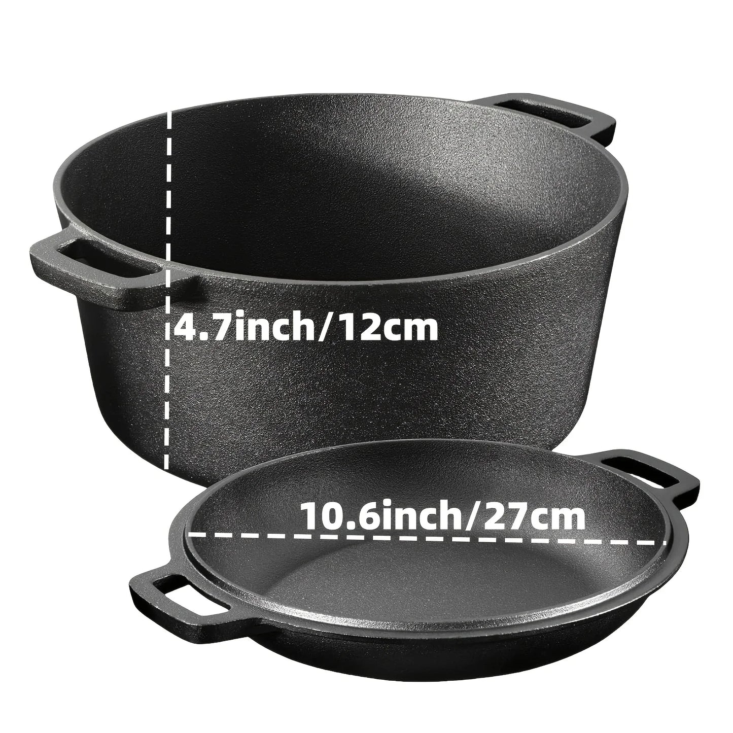 Cast Iron Skillet Set – 3PCS Heavy Duty Pans, Pre-Seasoned Non-Stick Surface - ZOOMNSTORE