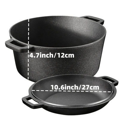 Cast Iron Skillet Set – 3PCS Heavy Duty Pans, Pre-Seasoned Non-Stick Surface - ZOOMNSTORE
