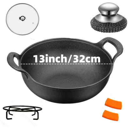Cast Iron Skillet Set – 3PCS Heavy Duty Pans, Pre-Seasoned Non-Stick Surface - ZOOMNSTORE