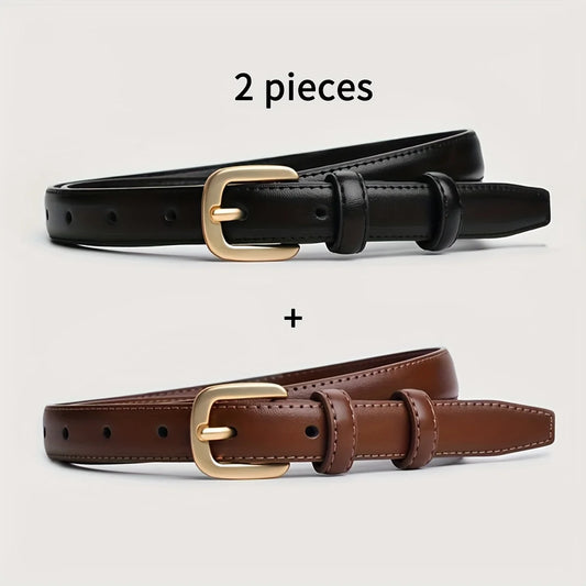 Casual Fashion Belt 2-Pack - High-End Needle Buckle Double Loop for Daily Wear - ZOOMNSTORE