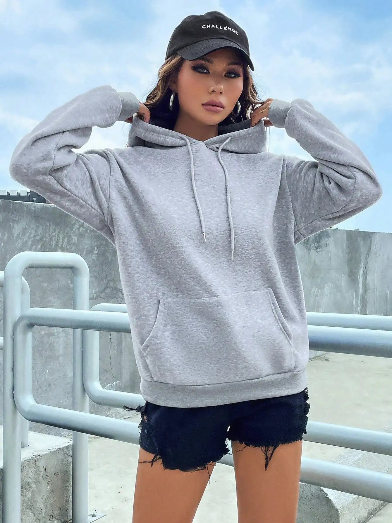 Casual Solid Color Hoodie for Women - Fleece Pocket Pullover - ZOOMNSTORE