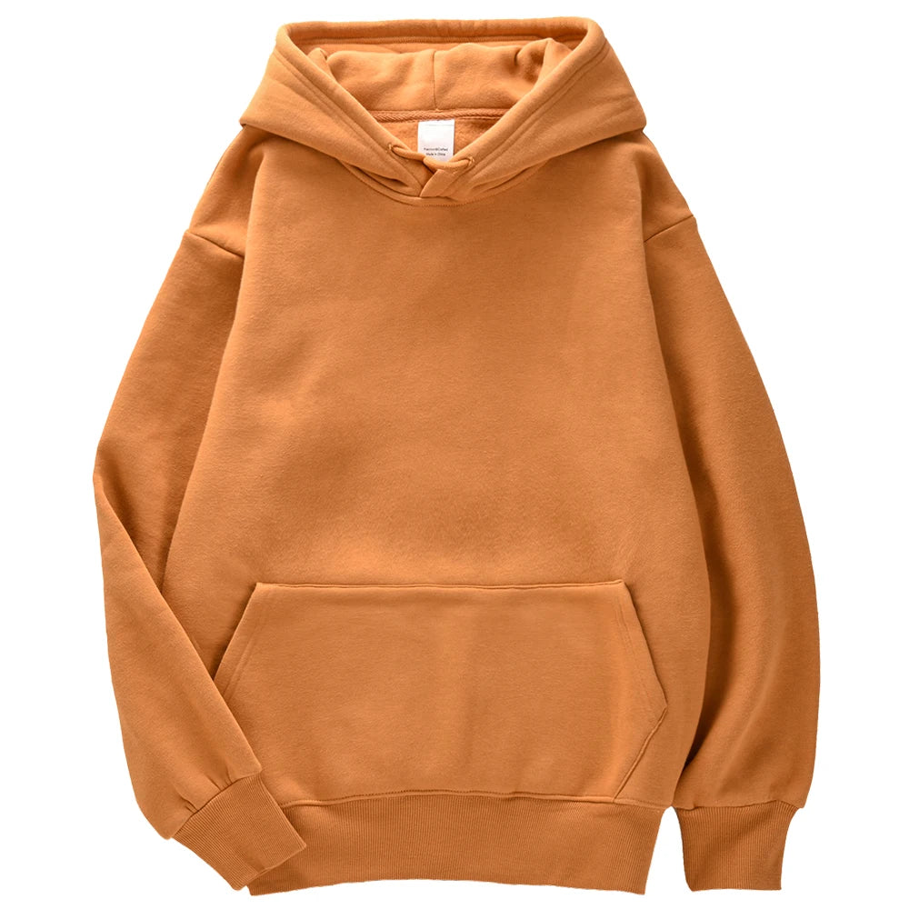 Casual Solid Color Hoodie for Women - Fleece Pocket Pullover - ZOOMNSTORE