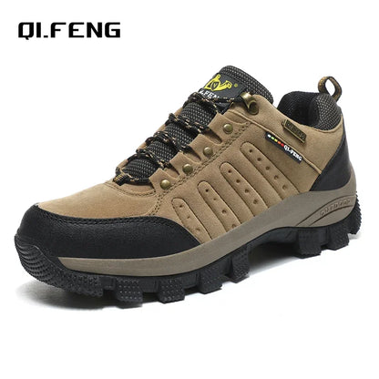 Mens Waterproof Leather Outdoor Sneakers - High-Quality Casual Climbing and Trekking Shoes - ZOOMNSTORE