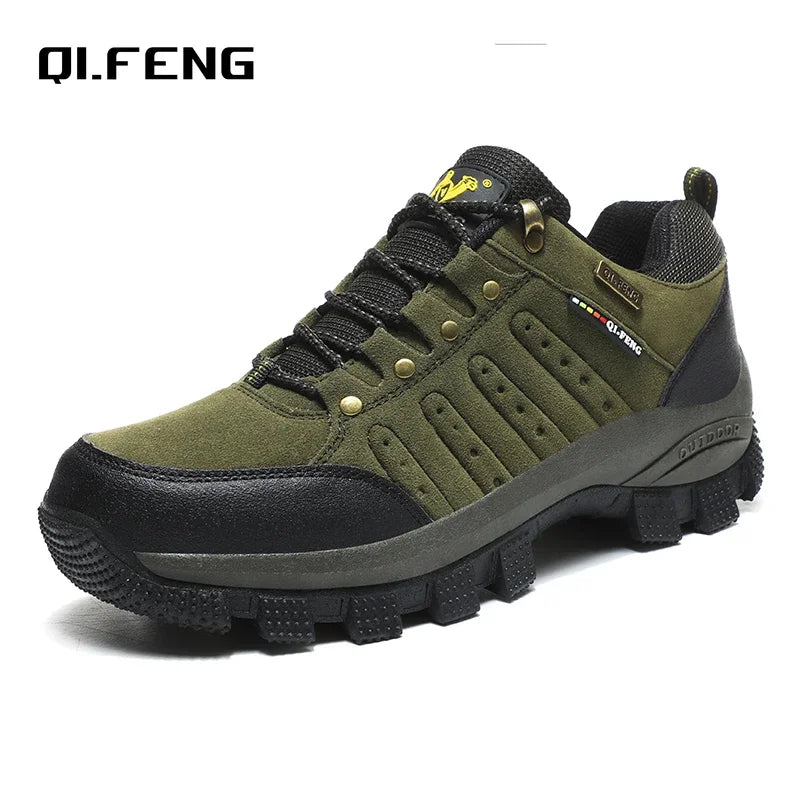 Mens Waterproof Leather Outdoor Sneakers - High-Quality Casual Climbing and Trekking Shoes - ZOOMNSTORE